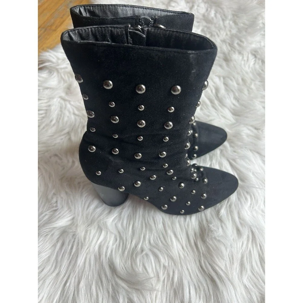 Cape Robbin Women's Size 8.5 Black Studded Heel Boots Booties Dark Academia